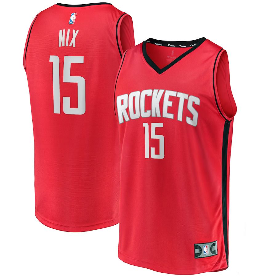 Men Houston Rockets #15 Daishen Nix Fanatics Branded Red Fast Break Replica NBA Jersey